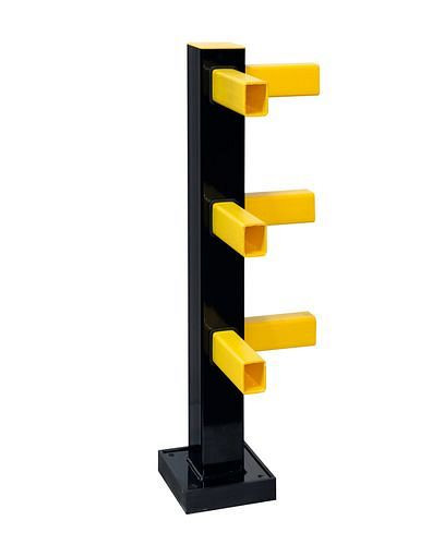 DENIOS Standpfosten aus Stahl, für Hybridgeländer, Ecke, verzinkt und beschichtet, 271638