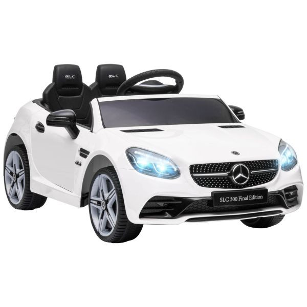 AIYAPLAY 12 V Kinder Elektroauto, Kinderfahrzeug, Kinderauto mit LED, Weiß, 370-222V90WT