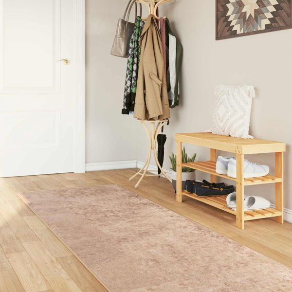 vidaXL Teppichläufer MARSA Sand 100 x 350 cm Polyester und PVC, 42023123