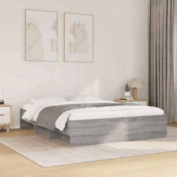 vidaXL Bettgestell Grau Sonoma 160x200 cm Holzwerkstoff, 3295644