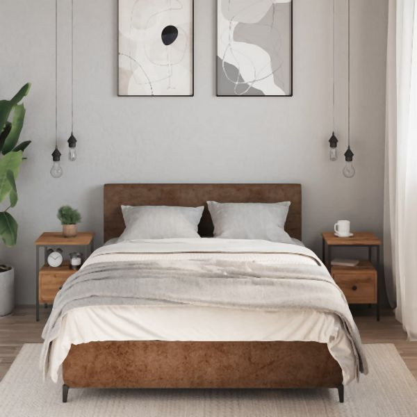 vidaXL Nachttische 2 Stk. Artisan-Eiche 34x36x50 cm Holzwerkstoff, 857265