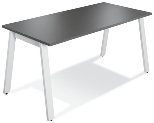 Deskin Konferenztisch RIO, Dekor: Anthrazit, Gestellfarbe: Weiß RAL 9016, BxHxT: 2000 x 735 x 1000 mm, 275616