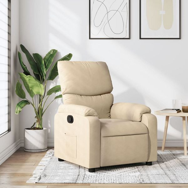 vidaXL Relaxsessel Creme Stoff, Füllmaterial: Schaumstoff, PP-Faser, 373419