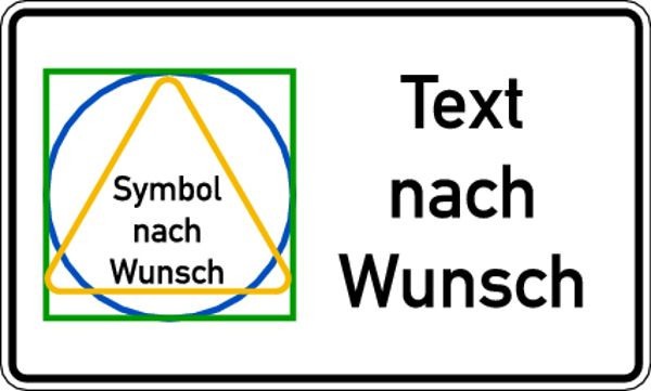 Schilder Klar Sicherheitskennzeichen: Text und Symbol nach Wunsch, 250x150 mm Folie selbstklebend, 7180/63