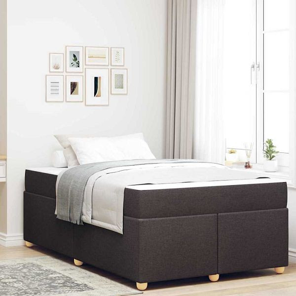 vidaXL Bettgestell mit Matratze Dunkelbraun 120 x 200 cm Stoff, 3399352
