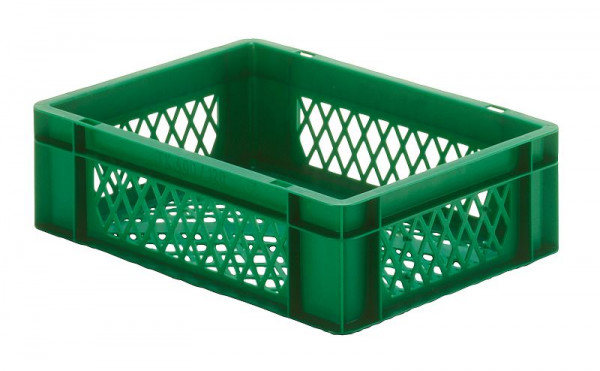 LA-KA-PE TK 400/120-2, grün, Transport-Stapelkasten, Wände und Boden durchbrochen, 07512 02 23