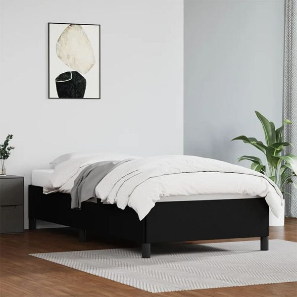 vidaXL Bettgestell Schwarz 90x190 cm Kunstleder, 347221