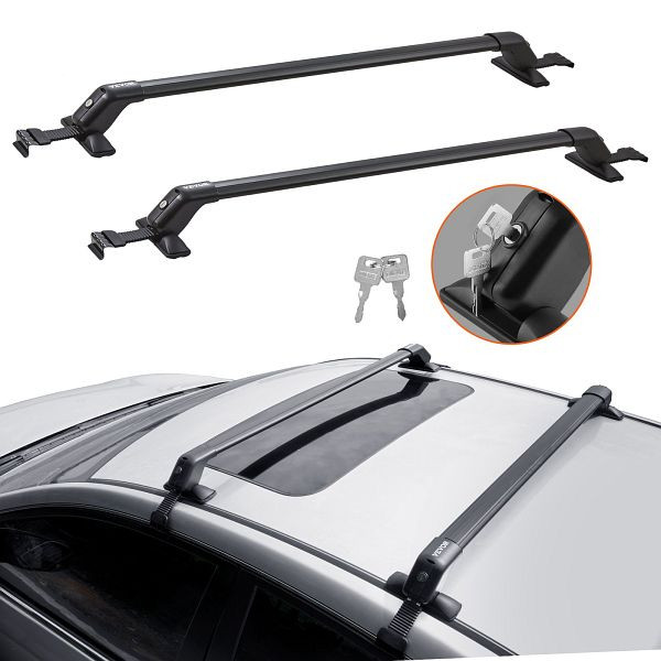 VEVOR Universal-Dachträger-Querstange 108cm Aluminium-Dach Schloss 2 Stück, HGJTYKLLCDKLOT0K8V0