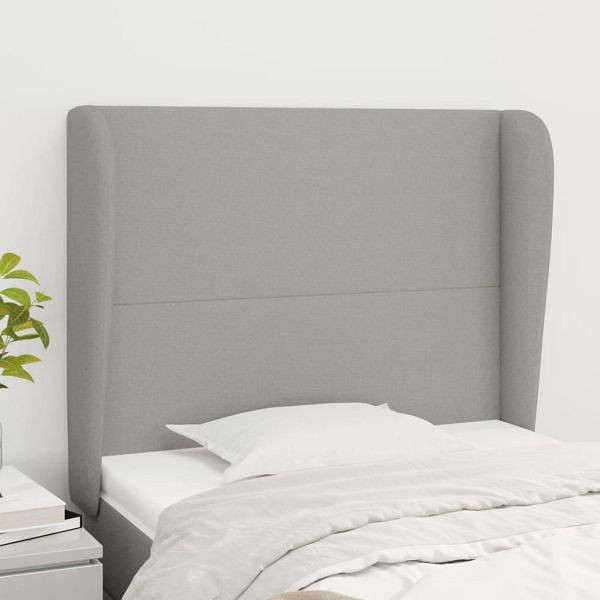 vidaXL Kopfteil mit Ohren Hellgrau 93x23x118/128 cm Stoff, 3117658