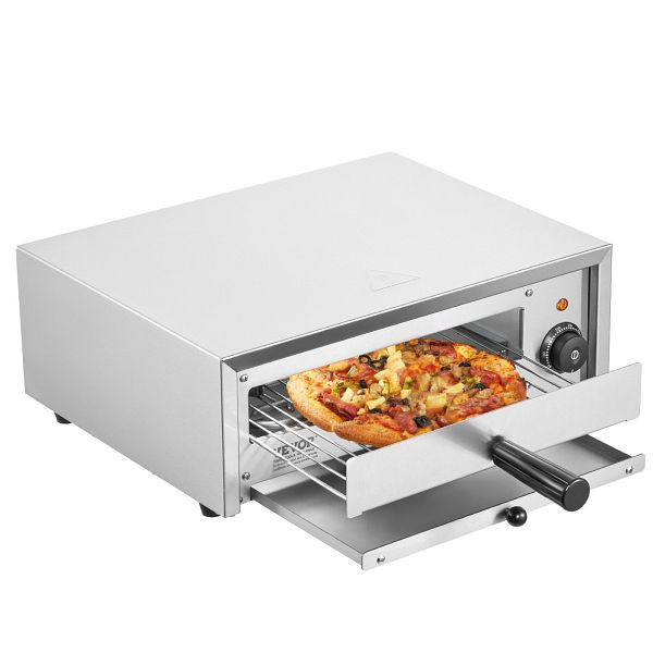 VEVOR Kommerzieller Pizzaofen Backofen 305mm Edelstahl Elektrisch 1 Drehknopf, CLMDRPSLDCDXV2U7ZV2