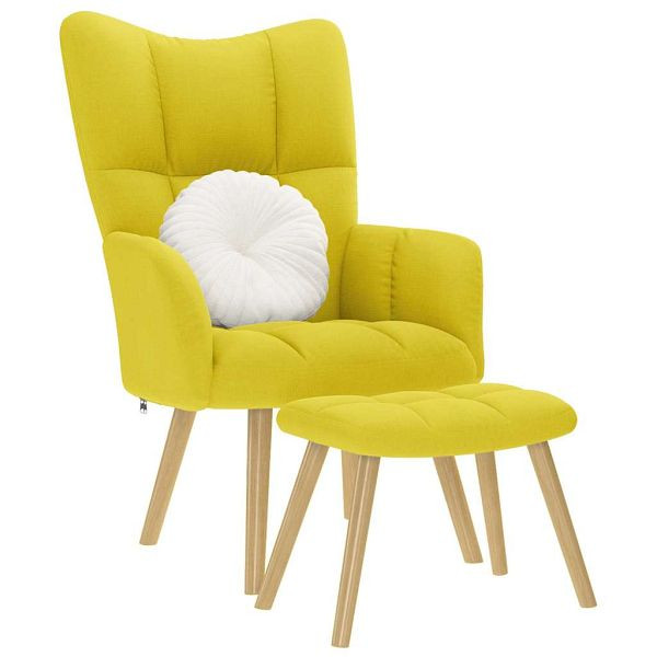 vidaXL Relaxsessel mit Hocker Hellgelber Stoff, 4016787