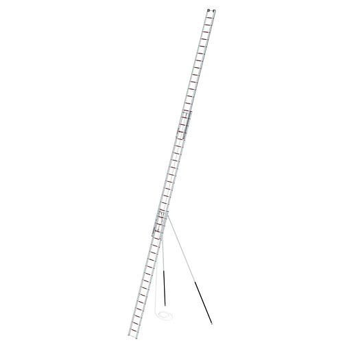 Krause Seilzugleiter Aluminium, 3-teilig, 3 x 17 Sprossen, mit Stützen, 305100