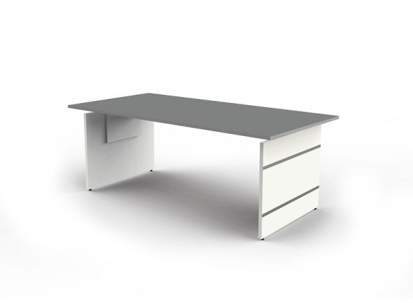 Kerkmann Höhenverstellbarer Wangenschreibtisch extragroß, Form 4, B 2000 x T 1000 x H 680-760 mm, Grafit, (Montage), 11415812-1