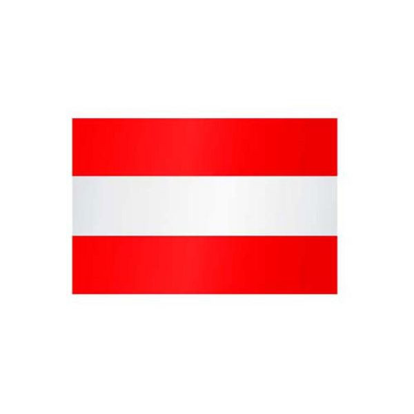 Stein HGS Länderflagge Österreich (ohne Wappen), 300 x 120 cm (Hochformat), mit Karabiner, FlagTop 160 g/m², für Fahnenmasten 7 m, mit Hohlsaum für Ø 4 cm Ausleger, 27361