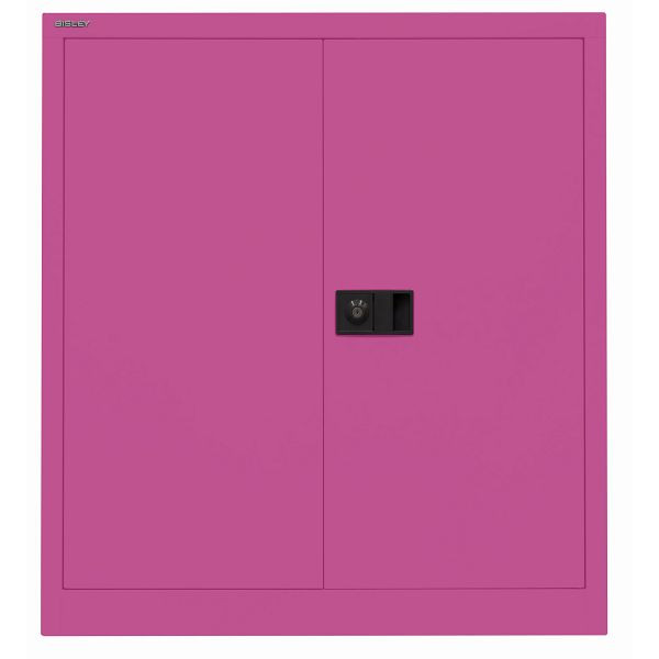 Bisley Flügeltürenschrank UNIVERSAL, 1 verzinkter Fachboden für 2 Ordnerhöhen, Breite 914 mm, 681 fuchsia, E402A01G681