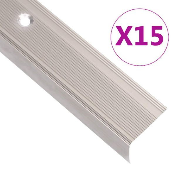 vidaXL Treppenkantenprofile L-Form 15 Stück Aluminium 100cm Champagner, 146772