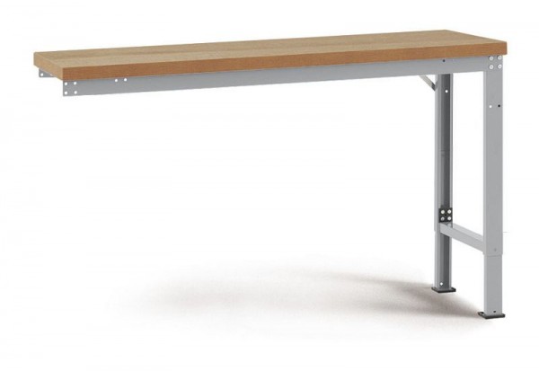 Manuflex Anbauwerkbank PROFI Spezial mit Multiplexplatte, BxTxH = 1250 x 700 x 740-1040 mm, Alusilber, WP7004.9006