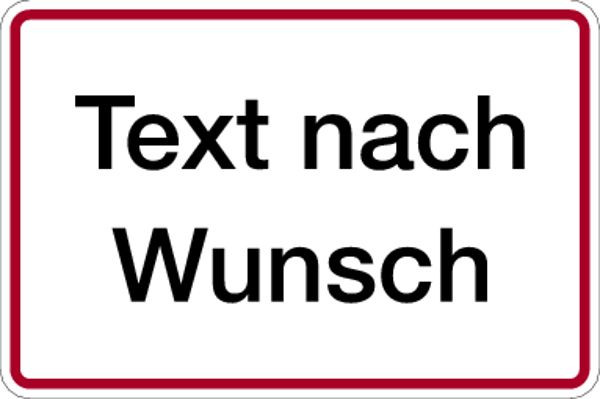 Schilder Klar Kunststoffschild, Grund weiß, Schrift schwarz, Rand rot, 350x170x1.5 mm Kunststoff, 915/71
