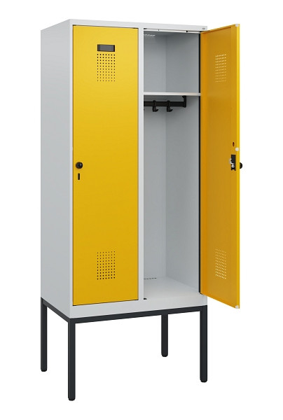 C+P Spind Evolo PLUS, Gestell, 2 Abteile, 1950x800x500mm, 7035/1004, Drehriegel, 0490305-22 S10000