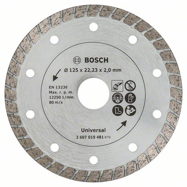 Bosch Diamanttrennscheibe Turbo, Durchmesser: 125 mm, VE: 5 Stück, 2607019481