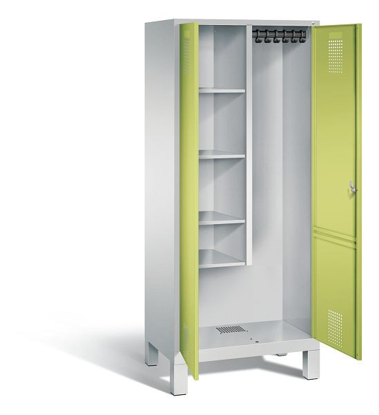 C+P Putzmittel-Spind Evolo, H1850xB810xT500mm, Farbe: Lichtgrau / Viridingrün, 48110-02 S10091