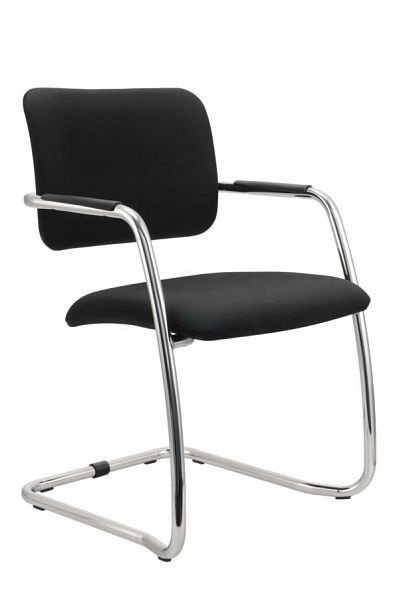 Hammerbacher Besucherstuhl, Freischwinger, 2er Set, Schwarz, Höhe 81 cm, Sitzbreite 45 cm, VSBP2/D