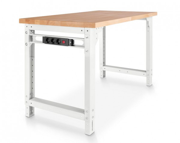 bott cubio Steckdosenleiste für Werkbankfuß 3 x Schuko + Schalter BxTxH: 47 x 644 x 143 mm, RAL 7035 ESD, 41010134.20V