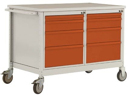Manuflex ESD-Mobile Werkbank Modell 4 mit Schubfächer, BxTxH 1135 x 590 x 805 mm, Brillantblau, LW1004.5007