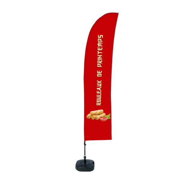 Showdown Displays Beach Flag Budget Wind Komplettset Frühlingsrollen Französich, BFBL-WT21-17-I505