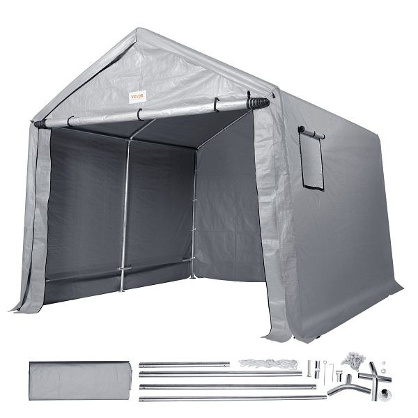 VEVOR Zeltgarage 304,8 x 304,8 x 259,1 cm aus verzinkten Stahlstangen und einer dreischichtigen 240G-PE-Abdeckung Carport, TYCW10FTX10FT480MV0