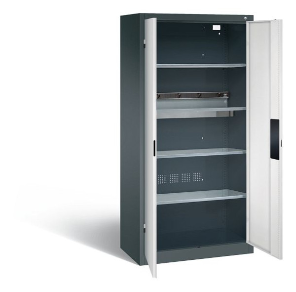 C+P Akkuladeschrank Serie 89, H1950xB930xT500mm, Farbe: Anthrazitgrau / Lichtgrau, Muldengriff, 8921-05E1 S10002