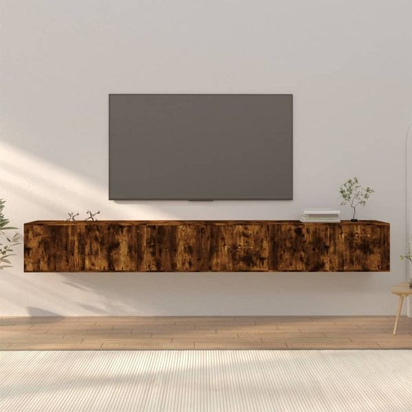vidaXL TV-Wandschränke 3 Stück Räuchereiche 100x34,5x40 cm, 3188379