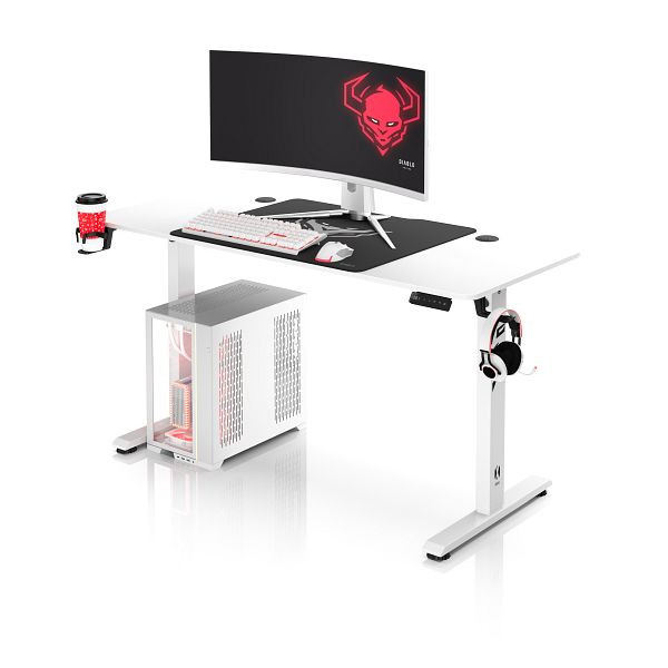 Diablo Chairs Höhenverstellbarer Schreibtisch Diablo X-Tensio 1400 Weiß, 1708