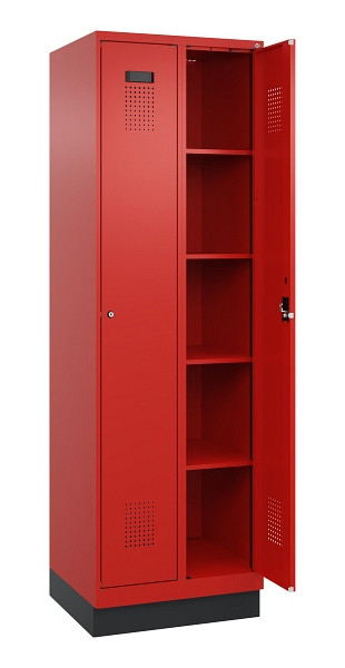 C+P Wäsche-Spind Evolo PLUS, mit Sockel, 2 Abteile, 1950x600x500mm, 3020/3020, Verschluss Zylinderschloss, Ablageböden 8, 049020-20B S10052