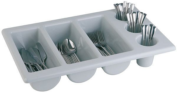APS GN 1/1 Besteckkasten, 53 x 32,5 cm, Höhe: 10 cm, Polypropylen, grau, 11960