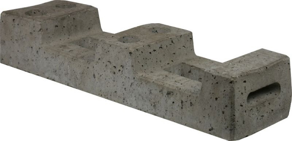 Schake Bauzaunfuß aus Beton, Länge: 690 mm Höhe: 130 mm Breite: 180 mm mit 4 Löchern (Ø 42 mm) 25 kg, 3F101