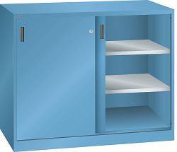 LISTA Schiebetürschrank (BxTxH) 1250x500x1000mm KEY Lock, Lichtblau, 2 Verstellböden, 58.759.010
