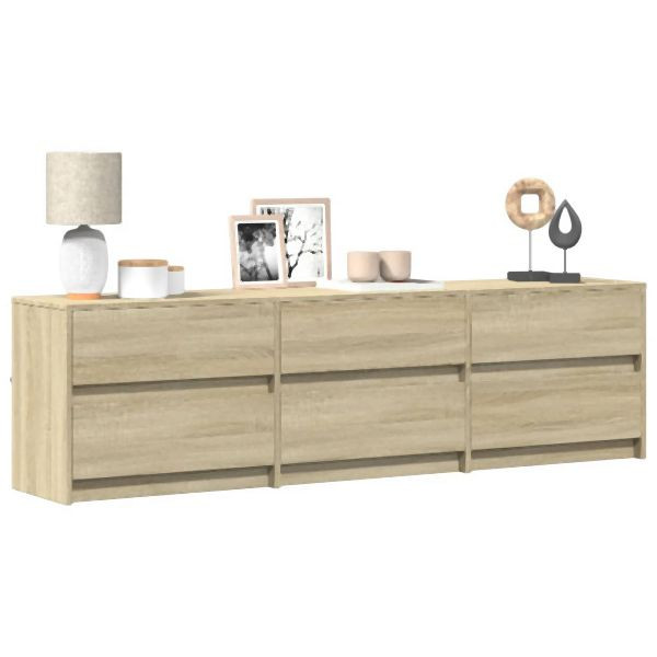 vidaXL TV-Schrank mit LED-Beleuchtung Sonoma-Eiche 180x34x50 cm, 3307928