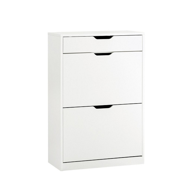 SoBuy Schuhschrank mit einer Schublade Weiß 60x30x90 cm, Funktional, FSR180-W