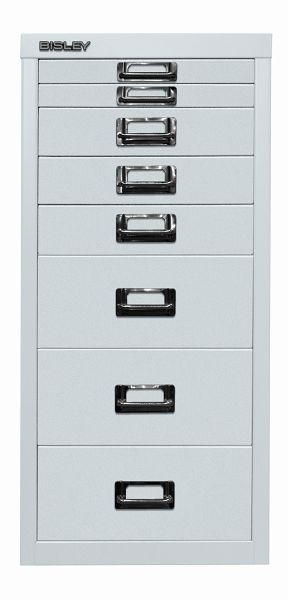 Bisley MultiDrawer, 29er Serie, DIN A4, 8 Schubladen, lichtgrau, L298645
