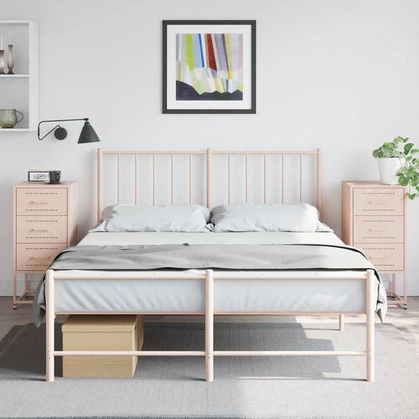 vidaXL Nachttische 2 Stück Rosa 36x39x78 cm Stahl, 846581