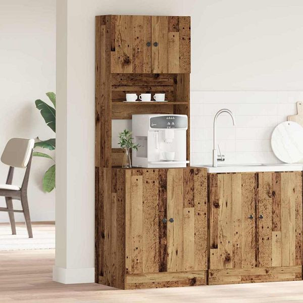 vidaXL Küchenschrank Mit Regal Altholz 60 x 50 x 180 cm Holzwerkstoff, 3365555