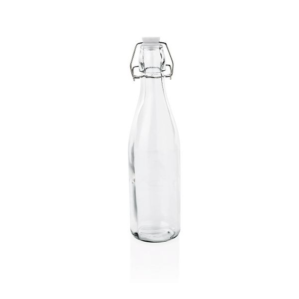WAS Bügelverschlussflasche mit Deckel, 0,50 Liter, Durchmesser 6, Glas, VE: 4 Stück, 1788050