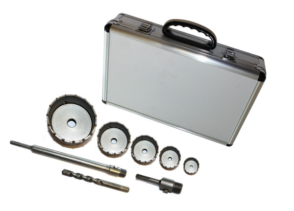 VaGo-Tools Lochbohrer Bohrkronen SDS Plus 30-110mm 8-teiliges Set, BK-8-Alu_xv