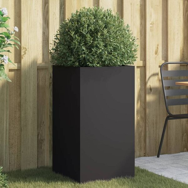 vidaXL Pflanzkübel Schwarz 42x38x75 cm Kaltgewalzter Stahl, 841577