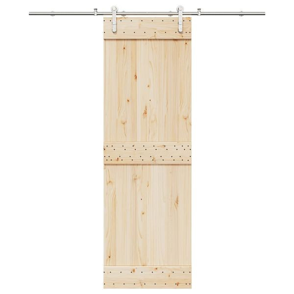 vidaXL Schiebetür-Beschlagsatz 200 cm Edelstahl Silbern, 4009694