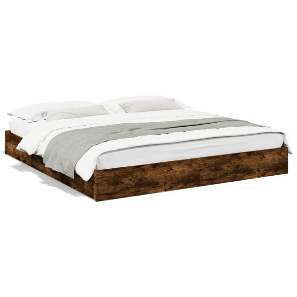 vidaXL Bettgestell mit Schubladen Räuchereiche 200x200cm Holzwerkstoff, 3280633