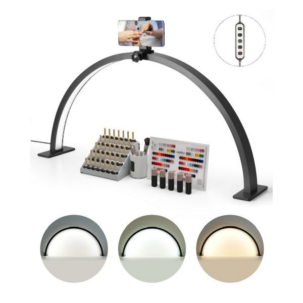 VEVOR Halbmond Nagel Tischlampe Schreibtischlampe LED-Licht 30W Einstellbar, WSDZMS30YC00HN1UZV2