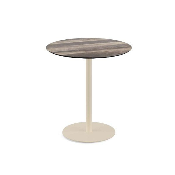 Feros Urban Terrassentisch Sand gestell + Tropical Wood HPL Ø70 cm, 130031270