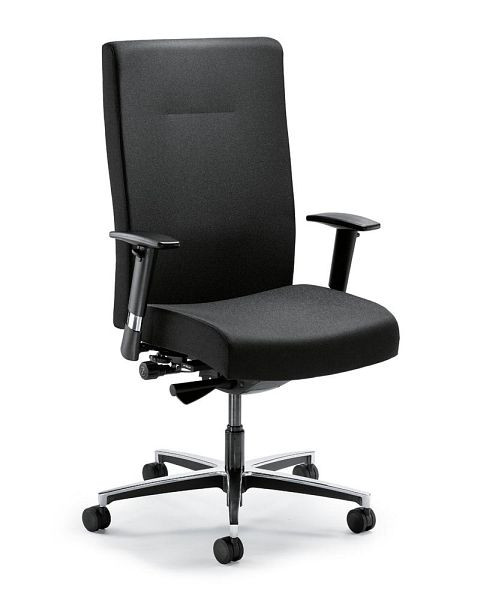 Deskin XXL - Drehstuhl CONTROL 48, Fußkreuz Aluminum poliert, Bezug Stoff Delta 100, Farbe Schwarz, 279040